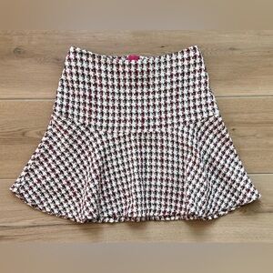 Maeve by Anthropologie Fit & Flare Houndstooth Tweed Skirt Size 8